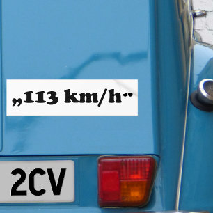 2CV 113 kmh Oldtimer Geschwindigkeitsbegrenzungsty Autoaufkleber