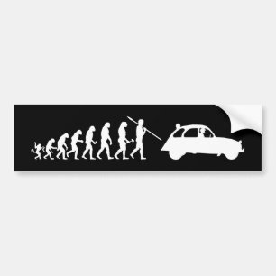 2CV Deux Chevaux Funny Evolution Theorie Autoaufkleber