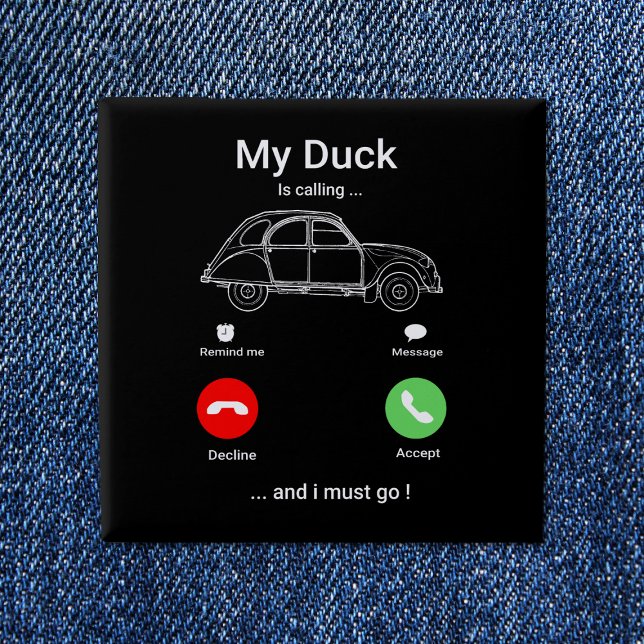 2CV Deux Chevaux Funny Smartphone Postkarte Button (2CV Button in Black with a Red Green and White Smartphone Illustration)