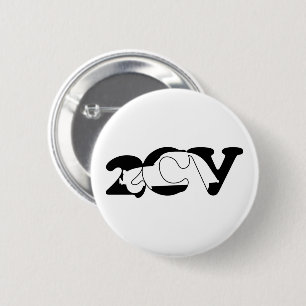 2CV Deux Chevaux Oldtimer Silhouette Typografie Button