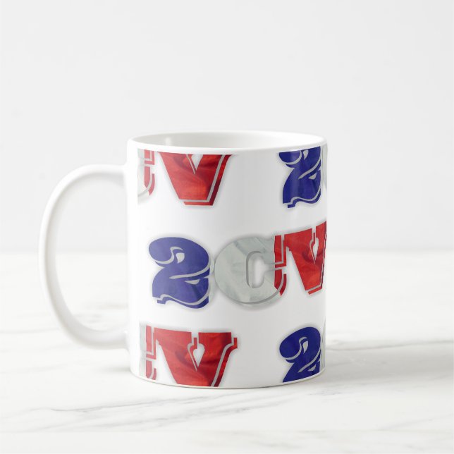 2CV Deux Chevaux Red White Blue Kaffeetasse (Links)
