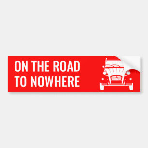 2CV "STRASSE ZUM NIRGENDWO" AUTOAUFKLEBER