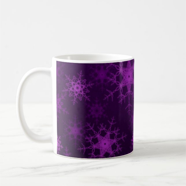 2d Abbildung. Abstrakte Schneeflocken. Holy Christ Kaffeetasse (Links)
