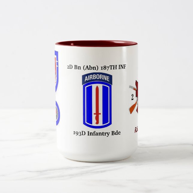 2D Bn(Abn) 187. Inf 193D Inf Bde-Tasse Zweifarbige Tasse (Mittel)
