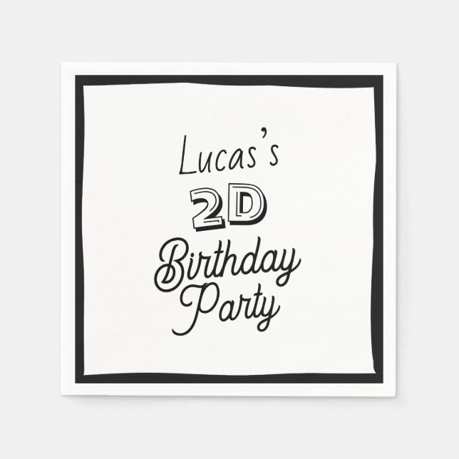 2D Comic Boys 2. Geburtstag Serviette (Vorderseite)