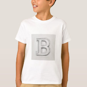 2d Concept Art, b/w Kontur Art eines Briefes mit l T-Shirt