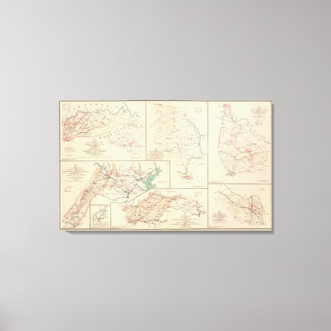 2d Corps AN Va, Lager, Taschen, Routen Leinwanddruck (Vorderseite)