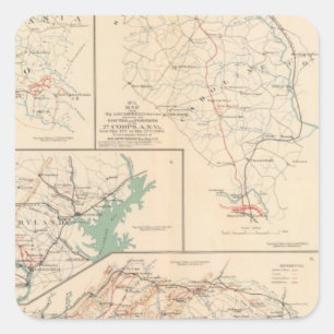 2d Corps AN Va, Lager, Taschen, Routen Quadratischer Aufkleber