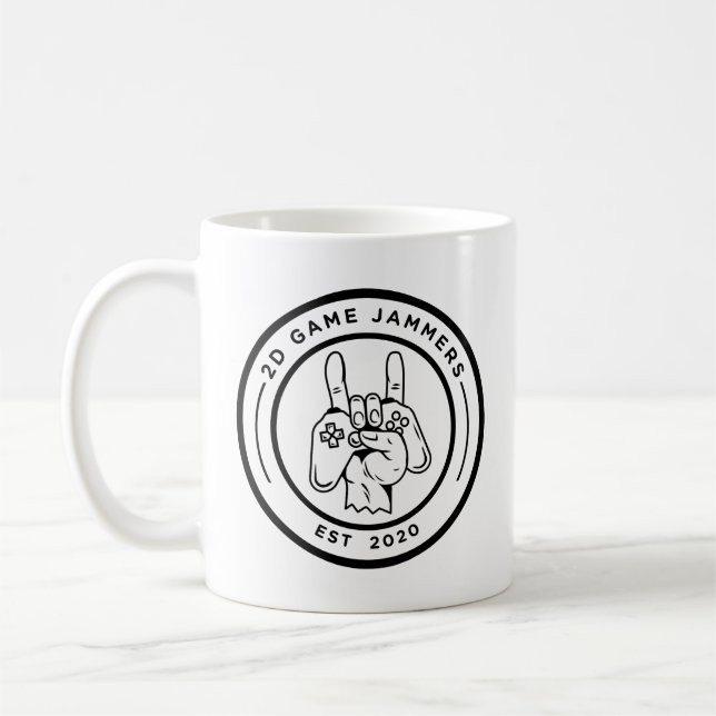 2d Game Jammers Logo-Tasse Kaffeetasse (Links)