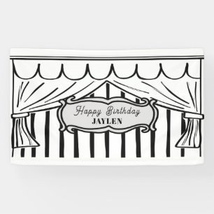 2D-Geburtstagsfeier-Comic-Style-Hintergrund Banner