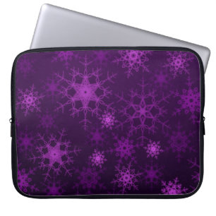 2D-Illustration. Abstrakte Schneeflocken. Heiliger Laptopschutzhülle