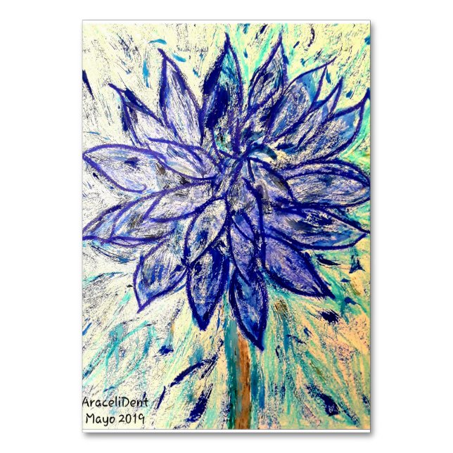 2Größe: 8,9 cm x 12,7 cm Tafelkarte Selten Blue Da Tischnummer (Vorderseite)