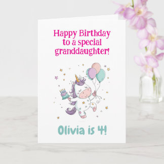 2nd, 3rd, 4th, 5th Birthday, Unicorn, Personalized Karte