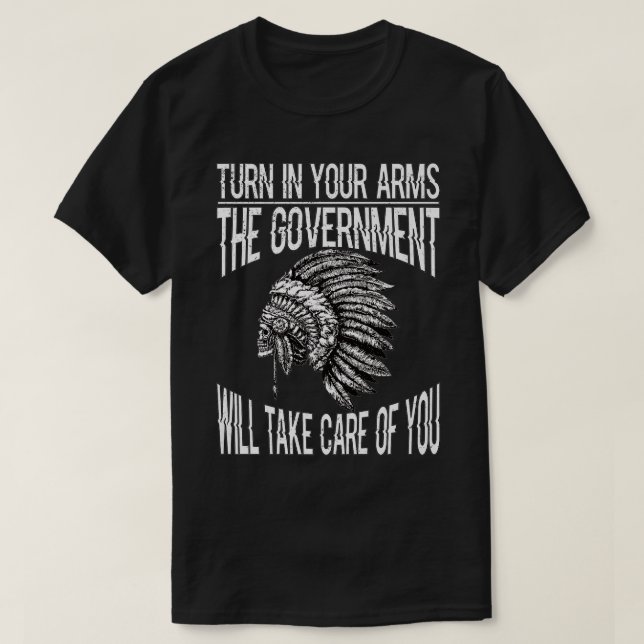 2nd Amendment Gun Rights Support  Native American  T-Shirt (Design vorne)