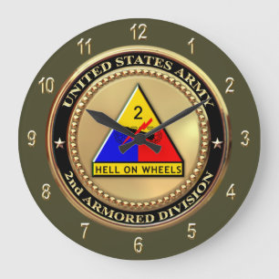 2nd Armor Division Große Wanduhr