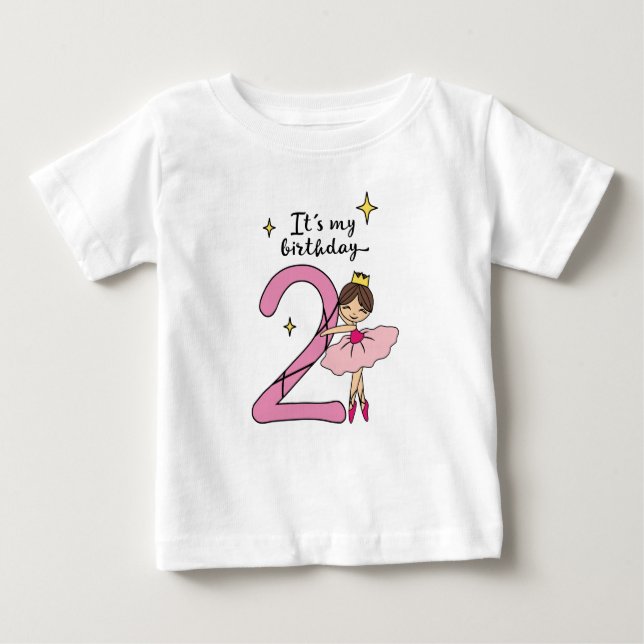 2nd birthday ballerina baby t-shirt (Vorderseite)