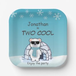 2nd Birthday Boy Two Cool Polar Bear Iglo   Pappteller