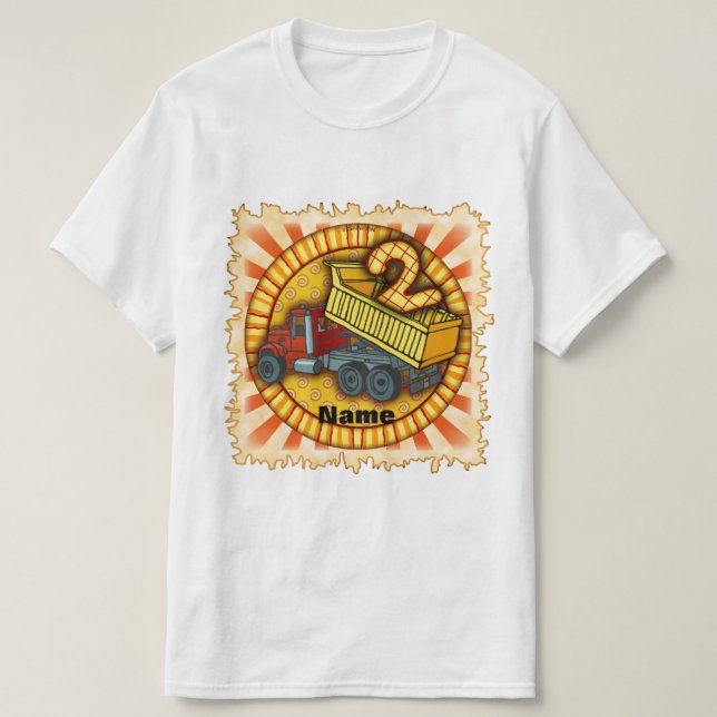 2nd Birthday Dump Truck T-Shirt (Design vorne)