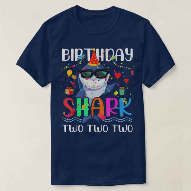 2nd Birthday Family Shark Kids Two Two Two  T-Shirt (Design vorne)