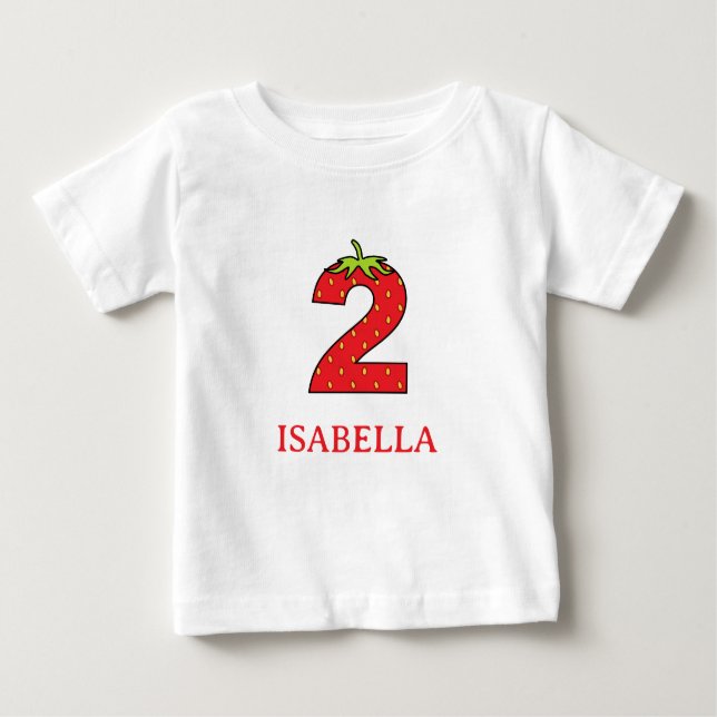 2nd Birthday strawberry theme Party  Baby T-shirt (Vorderseite)