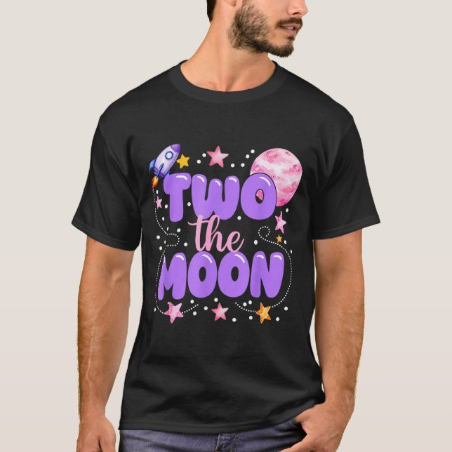 2nd Birthday Two The Moon Birthday Girl 2 Year Old T-Shirt (Vorderseite)