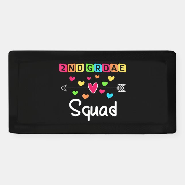 2nd Grad Teacher Shirts School Team Zweiter Grad Banner (Horizontal)