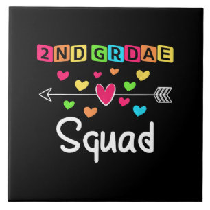 2nd Grad Teacher Shirts School Team Zweiter Grad Fliese