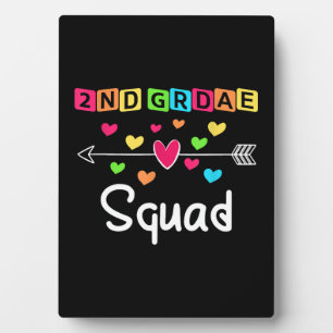 2nd Grad Teacher Shirts School Team Zweiter Grad Fotoplatte