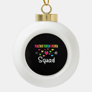 2nd Grad Teacher Shirts School Team Zweiter Grad Keramik Kugel-Ornament