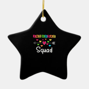 2nd Grad Teacher Shirts School Team Zweiter Grad Keramik Ornament