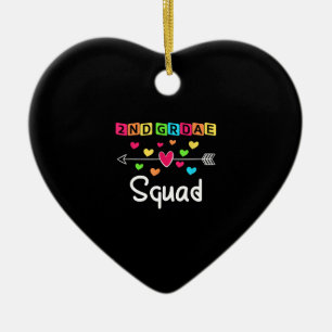 2nd Grad Teacher Shirts School Team Zweiter Grad Keramik Ornament