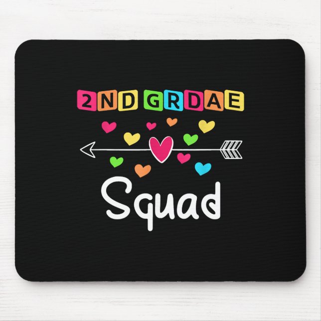 2nd Grad Teacher Shirts School Team Zweiter Grad Mousepad (Vorne)