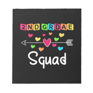 2nd Grad Teacher Shirts School Team Zweiter Grad Notizblock