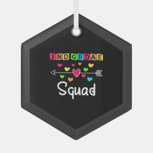 2nd Grad Teacher Shirts School Team Zweiter Grad Ornament Aus Glas