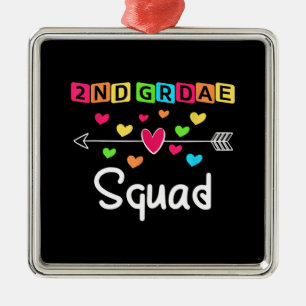 2nd Grad Teacher Shirts School Team Zweiter Grad Ornament Aus Metall