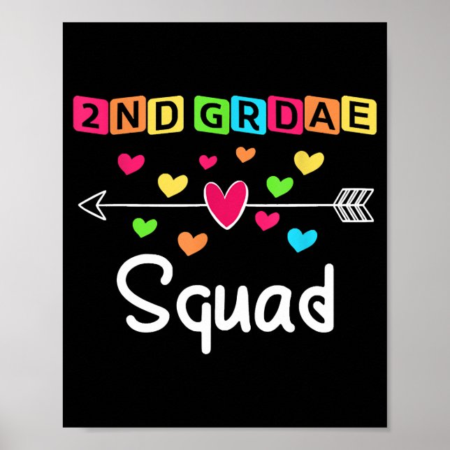 2nd Grad Teacher Shirts School Team Zweiter Grad Poster (Vorne)
