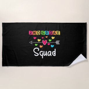 2nd Grad Teacher Shirts School Team Zweiter Grad Strandtuch