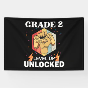 2nd Grad Unlocked Level Up Back To School First Banner
