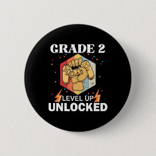 2nd Grad Unlocked Level Up Back To School First Button