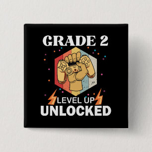 2nd Grad Unlocked Level Up Back To School First Button