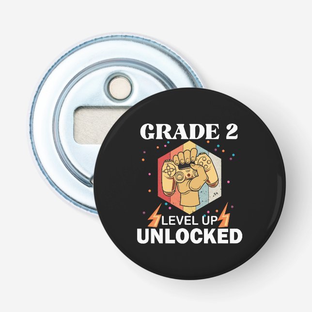2nd Grad Unlocked Level Up Back To School First Flaschenöffner (Vorderseite)