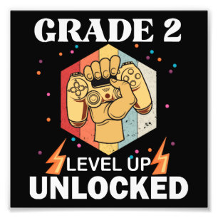 2nd Grad Unlocked Level Up Back To School First Fotodruck