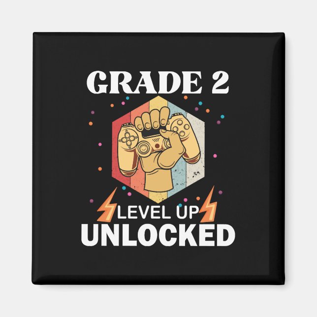 2nd Grad Unlocked Level Up Back To School First Magnet (Vorne)