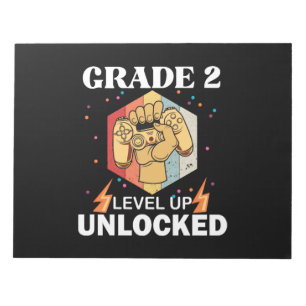 2nd Grad Unlocked Level Up Back To School First Notizblock
