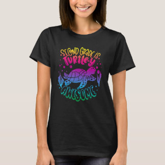 2nd Grade Back To School Teacher Boy Girl Turtle L T-Shirt
