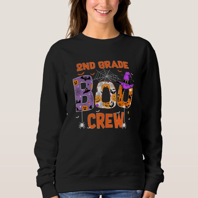 2nd Grade Boo Crew Teachers Students Halloween Cos Sweatshirt (Vorderseite)