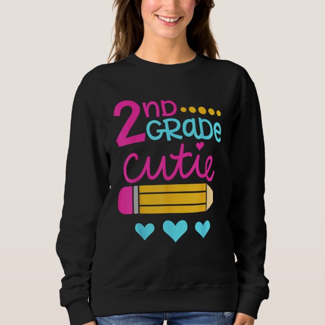 2nd Grade Cutie First Day of School Back to School Sweatshirt (Vorderseite)