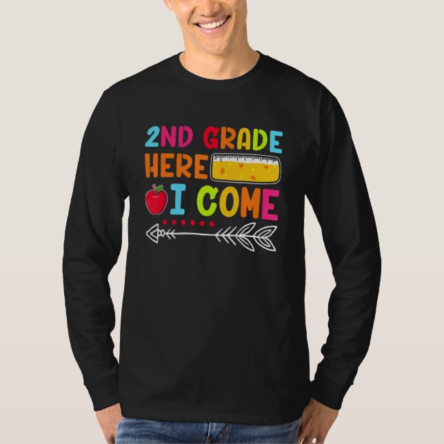 2nd Grade Here I Come Happy First Day Of School  2 T-Shirt (Vorderseite)
