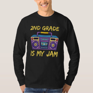 2nd Grade Is My Jam School Retro 80s Boombox Stude T-Shirt