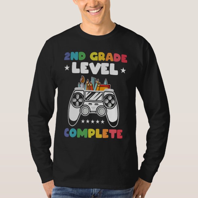2nd Grade Level Complete Kids Gamer Game Controlle T-Shirt (Vorderseite)